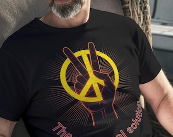 The Real Solution , Yellow Peace Sign Hand Tee