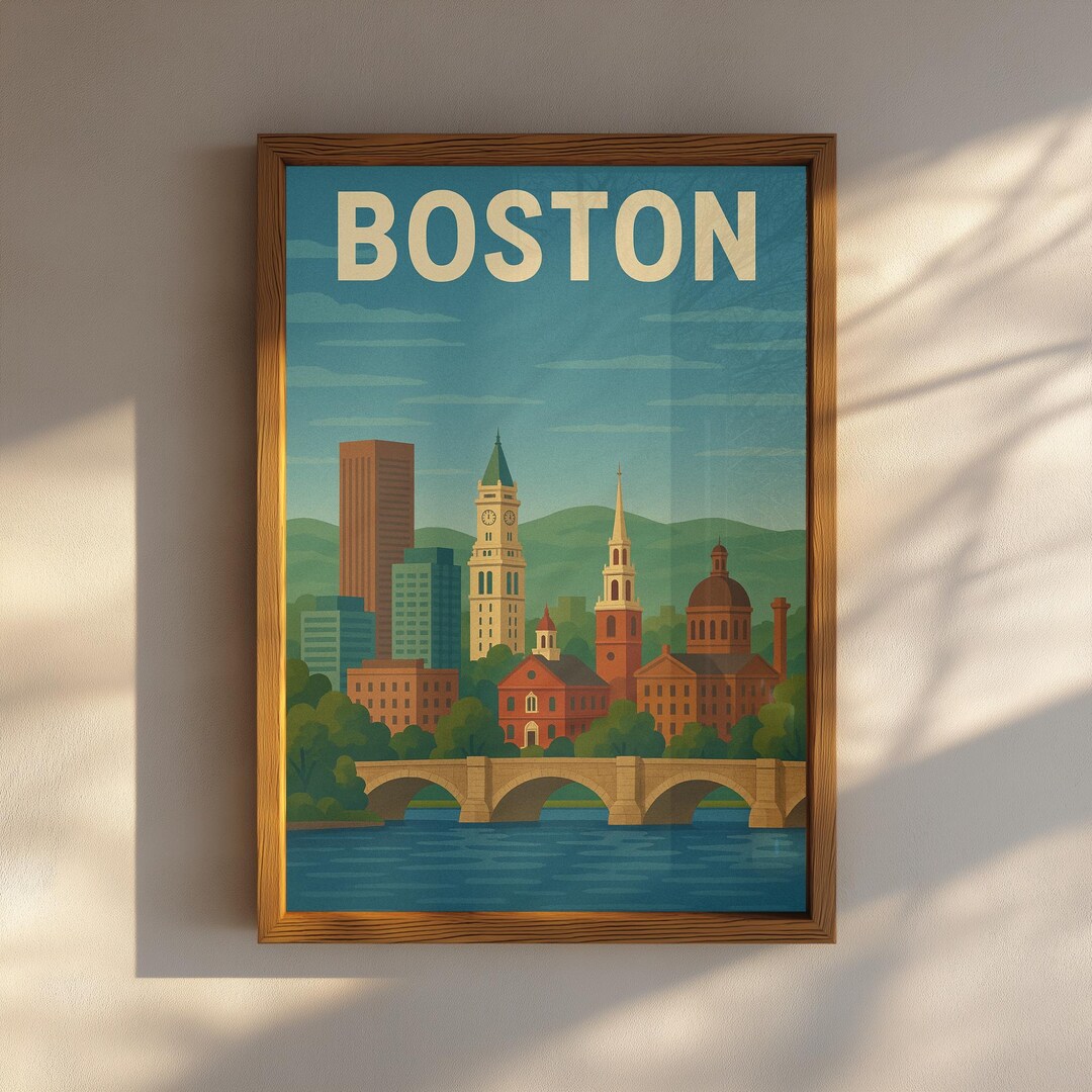 Boston Poster Printable, Boston Skyline Wall Art, Massachusetts ...