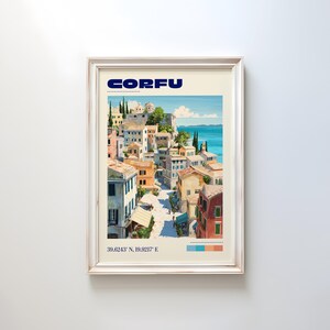 Corfu Travel Print | Vintage Travel Poster | Corfu Poster | Greece Wall Art | Travel Gift | Retro Travel Poster image 7