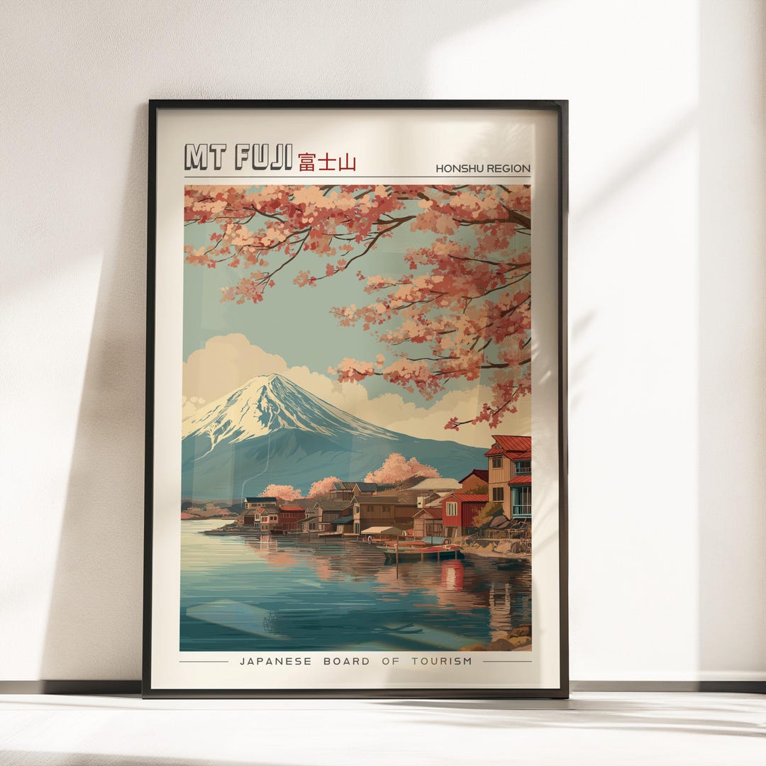 Mount Fuji Wall Art Print | Vintage Travel Poster | Mount Fuji Poster ...