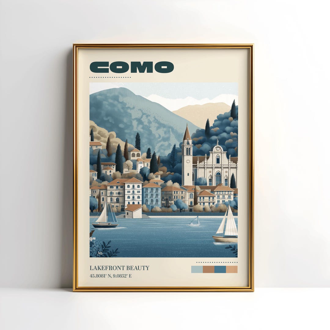 Como Wall Art Print | Vintage Travel Poster | Lake Como Poster | Italy ...