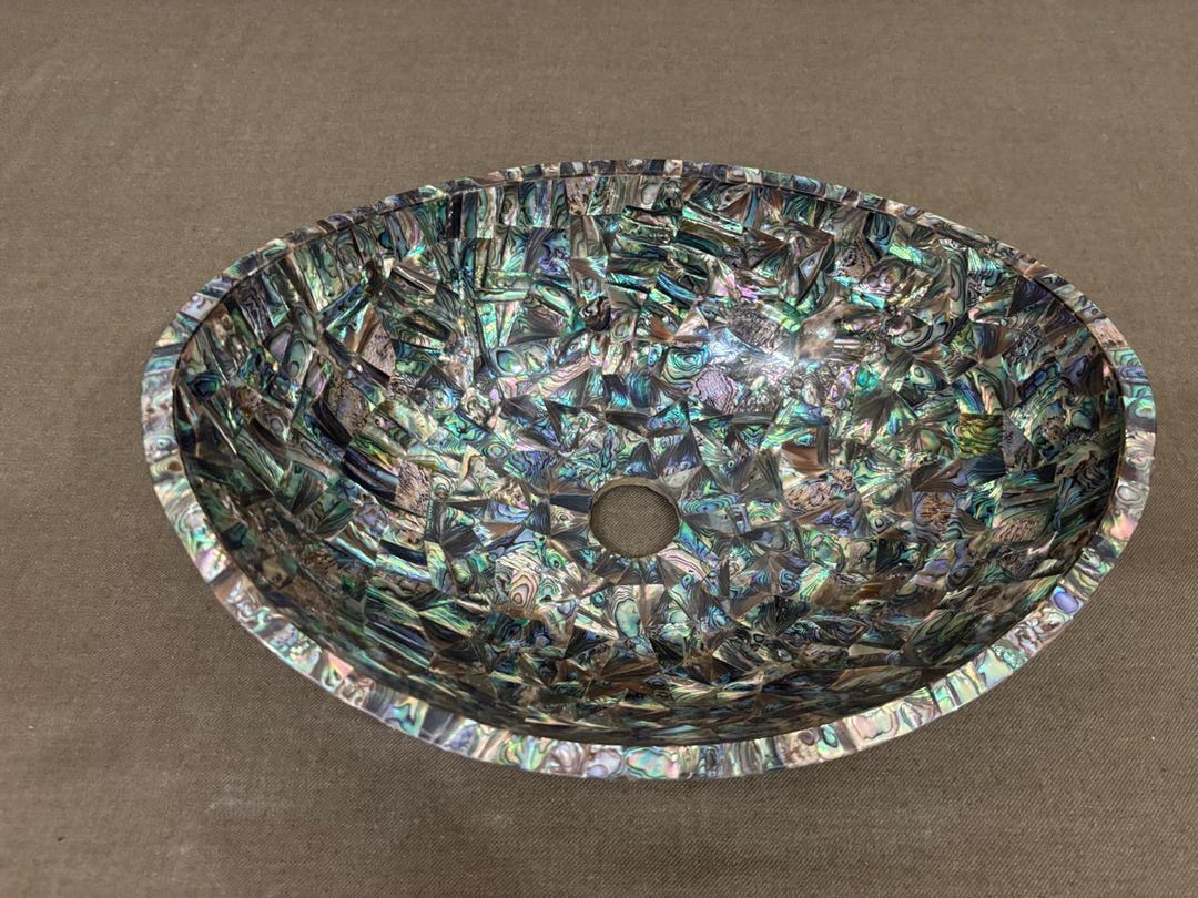 Abalone Shell Countertop Sink | Mother of Pearl Wash Basin - Etsy