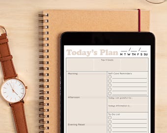 Beige Tagesplaner | Sofortiger digitaler Download | Printable oder für Ipad