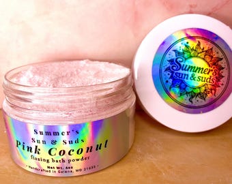 Pink Coconut Bath Powder | Fizzing Bath Soak