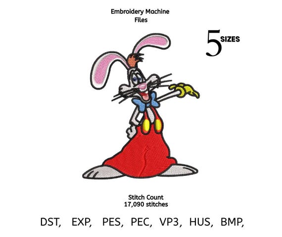 Cartoon Rabbit Embroidery Design | Kids Clothing, Crafts (Digital Download)