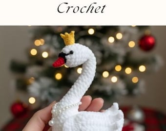 Crocheted Swan Amigurumi Pattern, Elegant Bird Crochet Toy (Digital PDF)