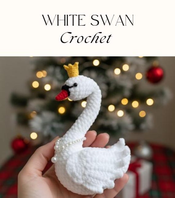 Crocheted Swan Amigurumi Pattern, Elegant Bird Crochet Toy (Digital PDF)