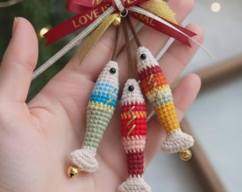 Crochet Amigurumi Fish Keychain Pattern, Mini Sea Animal (Digital PDF)