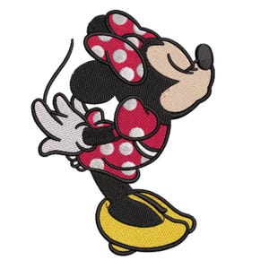 Diseño de bordado de Minnie Mouse para San Valentín: aplique de amor (archivos PES DST EXP)