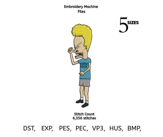 Retro Cartoon Embroidery Design | 90s Comic Stitch Pattern (Digital Download)