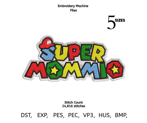 Super Mommio Embroidery Design – Gamer Mom Patch (Digital File)
