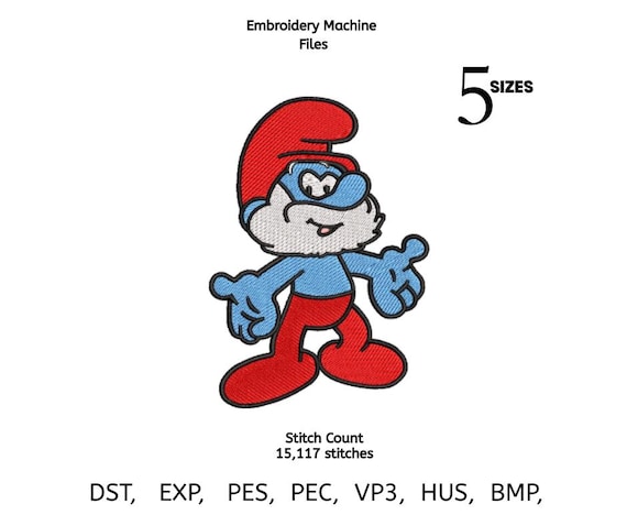 Blue Gnome Embroidery Design | Red Hat Dwarf Stitch (Digital Download)