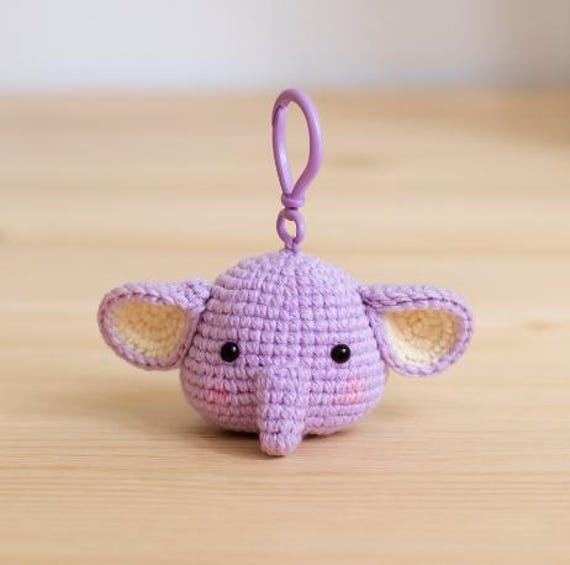 Crochet Elephant Keychain Pattern | Mini Amigurumi Elephant PDF | Cute Animal Bag Charm | Beginner Friendly Crochet Pattern