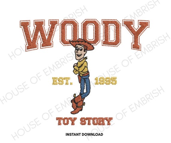 Woody Cowboy Embroidery Design | Toy Story Style Character | Machine Embroidery File DST PES | Instant Download