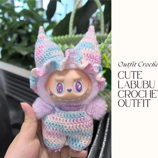 Labubu Doll Crochet Outfit Pattern | Amigurumi Clothes (PDF)