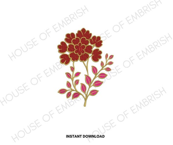 Floral Embroidery Design | Flower Machine Embroidery File | Botanical Stitch Design | Instant Download