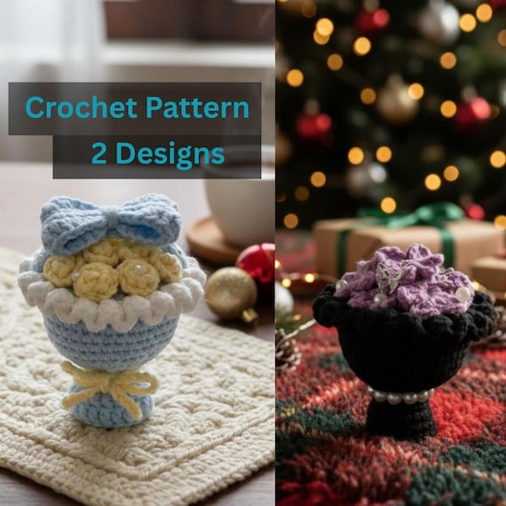 Crochet Flower Bouquet Pattern – Mini Amigurumi, 2 Designs (PDF)