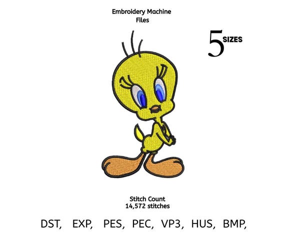 Cartoon Bird Embroidery Design | Kids Character Stitch File (Digital Pattern)