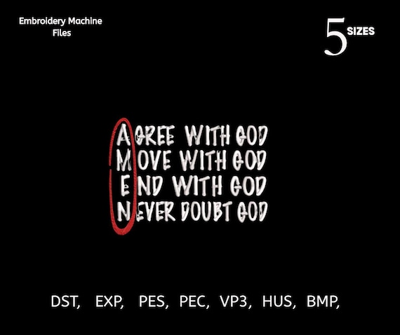 AMEN Christian Quote Embroidery Design (Digital Download)