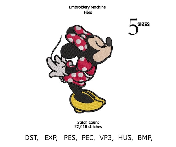 Valentine Minnie Mouse Embroidery Design – Love Applique (PES DST EXP Files)