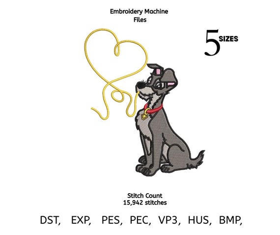 Dog Heart Line Embroidery Design | Puppy Love (Digital Download)