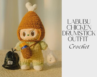 Chicken Drumstick Doll Costume Crochet Pattern | Labubu Outfit (PDF Pattern)