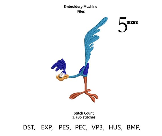 Cartoon Running Bird Embroidery Design | Kids Projects (Digital Download)