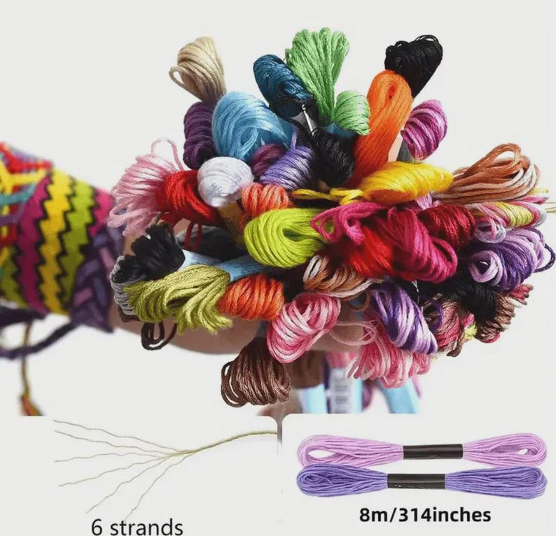 150 Color Embroidery Floss Set, Rainbow Cross Stitch Thread Bundle, Bracelet String, Craft Sewing Thread Kit, DIY Embroidery Supplies image 3
