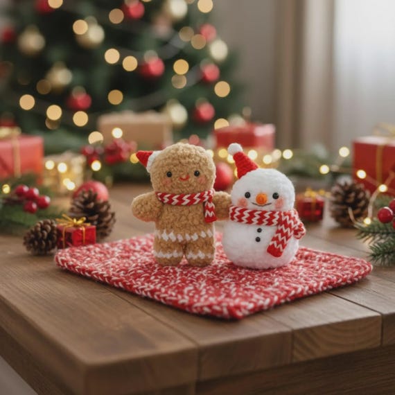 Christmas Crochet Pattern • Gingerbread Man and Snowman Amigurumi (PDF Pattern)