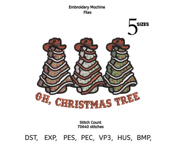 Cowboy Christmas Tree Embroidery Design | Western Holiday (Digital File)