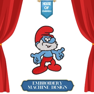 Blue Gnome Embroidery Design | Red Hat Dwarf Stitch (Digital Download)