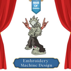 Street Boy Hoodie Embroidery Design – 5 Sizes, All Formats Included