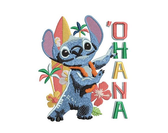 Ohana Stitch Embroidery Design | Cute Hawaii Stitch | Machine Embroidery File DST PES | Instant Download