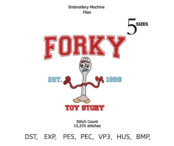 Craft Fork Character Embroidery Pattern | Embroidery Files  | PES DST EXP VP3 | 5 Sizes | Instant Download