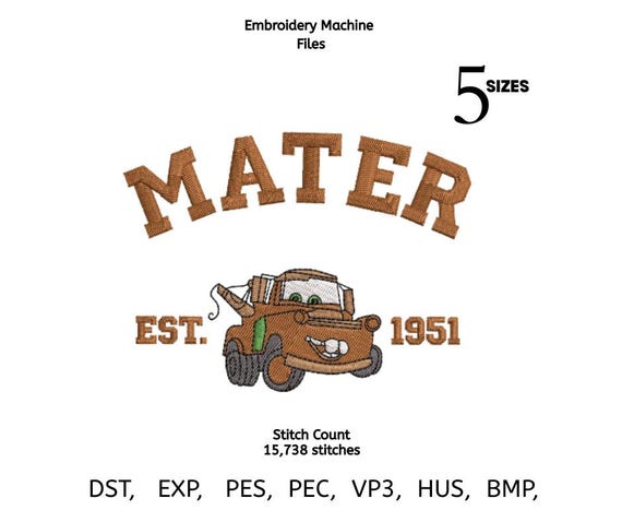 Tow Truck Embroidery Design | Cartoon Truck Machine Embroidery File | Kids Vehicle Design | 5 Sizes | DST PES VP3