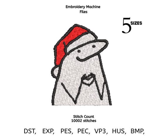 Minimalist Santa Character Embroidery Design | Cute Christmas Line Art Stitch | Aesthetic Holiday Machine Embroidery | 5 Sizes