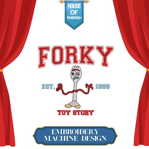 Disegno per ricamo Forky / Modello per personaggio utensile (download digitale)