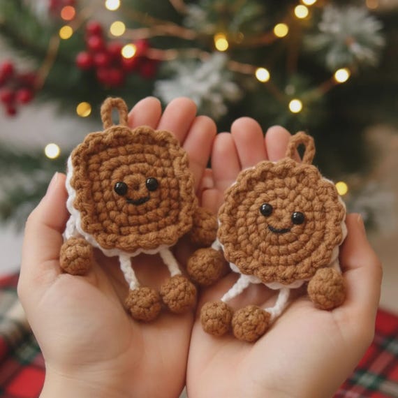 Handmade Crochet Cookies and Biscuits pattern, crochet dessert food pattern, cute bakery decor crochet, crochet home decor, digital crochet