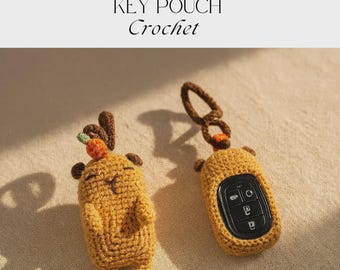 Capybara Gehäkelte Schlüssel Tasche Muster | Amigurumi Schlüsselhülle (Digitaler Download)