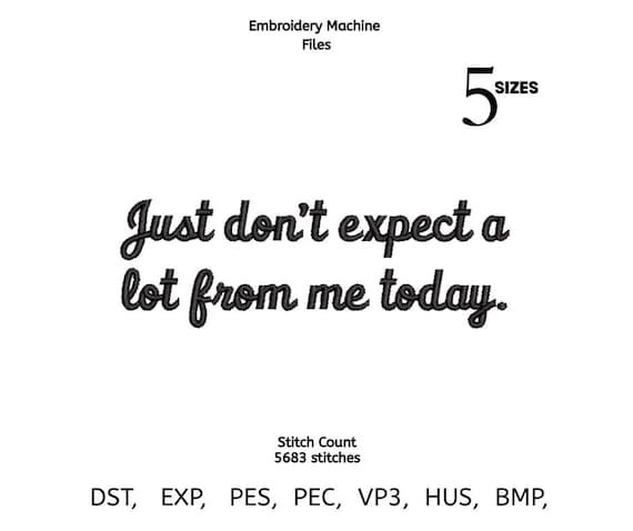 Low Energy Mood Embroidery Design | Relatable Funny Quote Digital Stitch | Hoodie Saying File