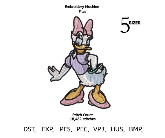 Cartoon Duck Embroidery File – Satin Stitch Design (3x3 to 7x7 in, Digital Download)