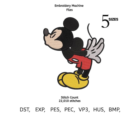 Valentine Mouse Embroidery Design – Love Applique for Machine, PES DST EXP Instant Download