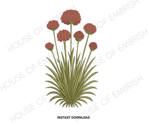 Botanical Grass Embroidery Design | Wildflower Plant Machine Embroidery File | Nature Floral Stitch | Instant Download