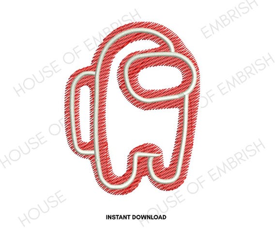 Space Crewmate Embroidery Design | Cartoon Astronaut Machine Embroidery File | Gaming Style | 5 Sizes | DST PES VP3