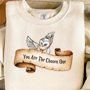 You Are The Chosen One PNG Instant Download, Owl Hogwarts Sublimation, Potterhead Fan Shirt Design, Vintage Scroll Clipart, DTF Art
