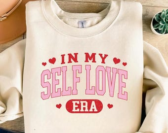 In meiner Selbstliebe-Ära PNG, Motivationszitat Sublimationsdesign, Retro Selbstpflege PNG, handgezeichnete Kunst, Positive Stimmung PNG, digitaler Download