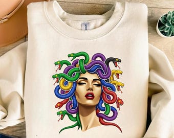 Colorful Medusa PNG, Greek Mythology Graphic (Digital Download)