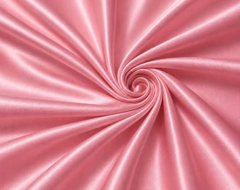 Rose Pink Satin Fabric by the Yard, Luxury Satin Material, Bridesmaid Dress Fabric, Wedding Fabric,Dress Fabric, Event Decor Fabric, 58/60