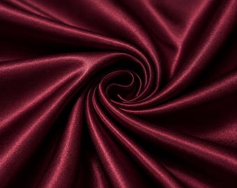 Burgund Stretch Satin Stoff Massenware, Luxus Satin für Brautjungfer Kleider, Hochzeitskleider und Braut Nähen, 150cm breit