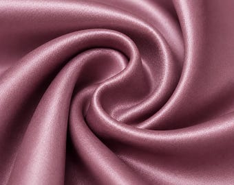 Mauve Satin Fabric by the Yard, Stretch Satin Fabric, Bridesmaid Dress Fabric, Dusty Mauve Wedding Fabric, Evening Gown Material, 58/60 Inch